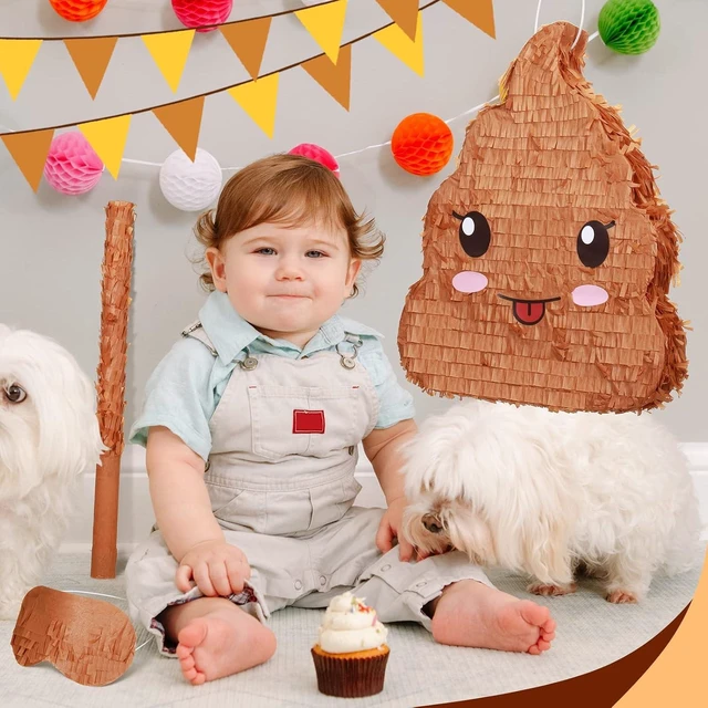 Alt view image 14 of 14 - Sratte Poop Piñata Bundle 16 Inches Tall Funny Poop Emoticon Piñata with Blindfold and Bat and Confetti for Birthday Happy Party Decorations Kids Birthday Supplies Party Favors