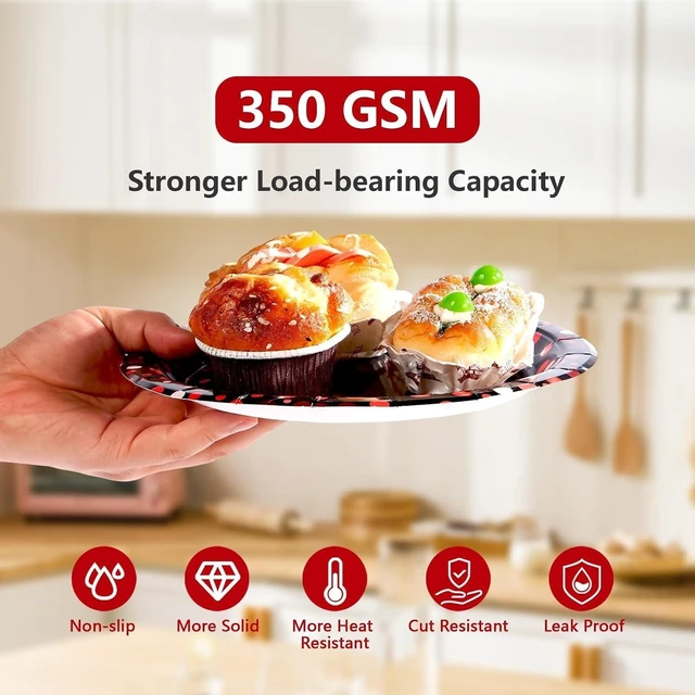 Alt view image 14 of 14 - Grencian 168Pcs Black and Red Party Decorations Graduation Red Dot on Black Plates Napkins Cups Forks Knives Spoons Disposable Stranger Tableware Set for Congrats Grad Birthday Party Supply Serves 24