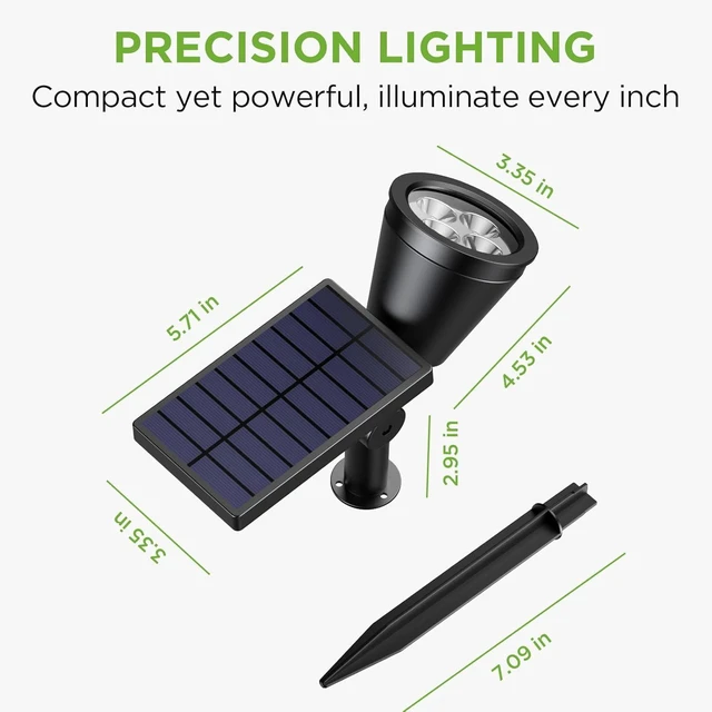 Alt view image 14 of 14 - InnoGear Solar Lights Outdoor Waterproof Solar Garden Light for Outside Yard Landscape Lighting Pathway Spot Lights Spotlight Wall Light Auto On/Off, Pack of 4 (Warm White)