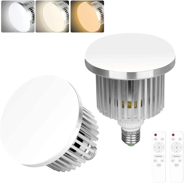 Alt view image 8 of 14 - EMART 2 Pack 85W E27 LED Light Bulb for Umbrella/Softbox Lighting Kit, Dimmable Color Temperature 3000K-6500K Remote Control Lamps for Photography Photo Video Studio, Portrait Shooting
