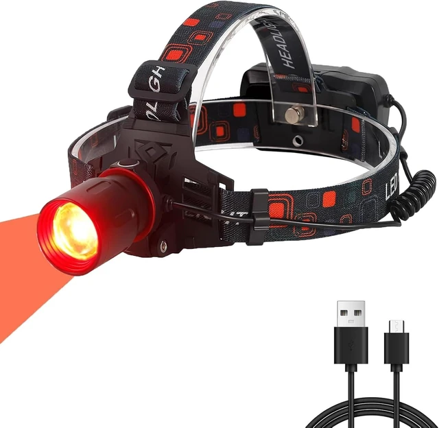 Alt view image 8 of 14 - XLENTGEN Red Light Hunting Headlamp Rechargeable Red LED Headlamps 3 Modes Super Bright Red Headlamp for Coon Coyote Hog Predator Hunting Astronomy & Night Photography (Batteries Included)
