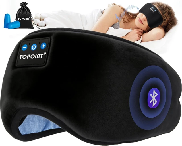Alt view image 8 of 14 - TOPOINT Sleep Mask with Headphones Bluetooth 5.4 Wireless, Sleep Headphones Earphones Earbuds with Microphone HD Speakers Music, Blackout Eye Mask for Sleeping Travel Meditation Men Women Cool Gadgets