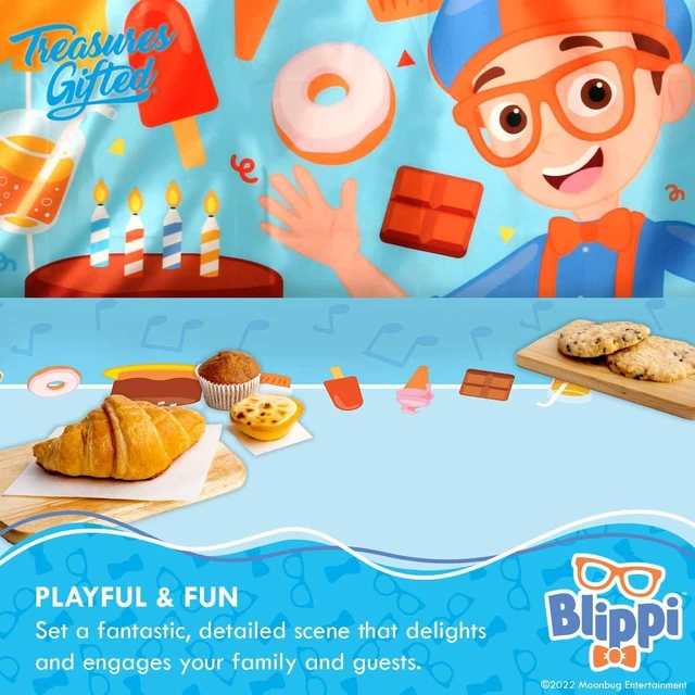 Alt view image 10 of 12 - Treasures Gifted Officially Licensed Blippi Birthday Party Supplies - Pack of 3 Tablecloth 54in x 108in - Blippi Party Decorations - Disposable Plastic Table Cloth Cover