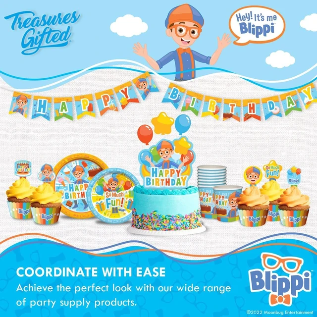 Alt view image 11 of 12 - Treasures Gifted Officially Licensed Blippi Birthday Party Supplies - Pack of 3 Tablecloth 54in x 108in - Blippi Party Decorations - Disposable Plastic Table Cloth Cover