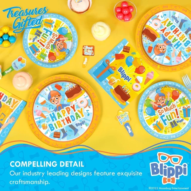 Alt view image 12 of 12 - Treasures Gifted Officially Licensed Blippi Birthday Party Supplies - Pack of 3 Tablecloth 54in x 108in - Blippi Party Decorations - Disposable Plastic Table Cloth Cover