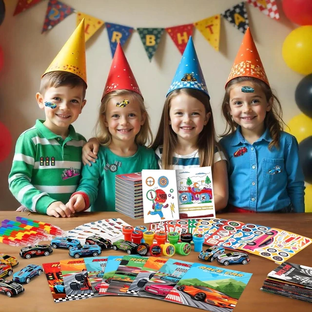 Alt view image 14 of 14 - BenLouis 84Pcs Race Car Party Favors Racing Theme Coloring Books Crayons Sticker Set Bulk for Kids Fast Racecar Wheels Birthday Goodie Bag Stuffer Classroom Gifts Rewards Craft Pinata Fillers