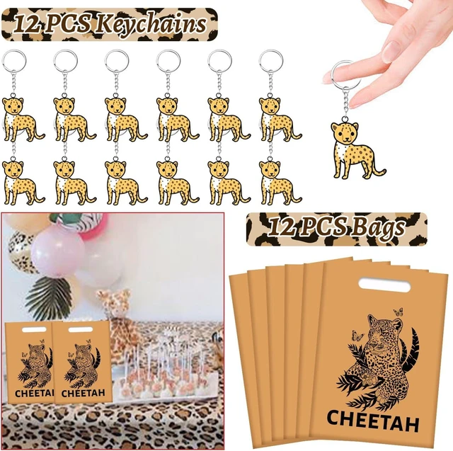 Alt view image 10 of 14 - Cheetah Party Favors Cheetah Theme Slap Bracelets Key Chains Badge Temporary Tattoos Gift Bags for Kids Jungle Leopard Cheetah Birthday Party Baby Shower Safari Party Supplies