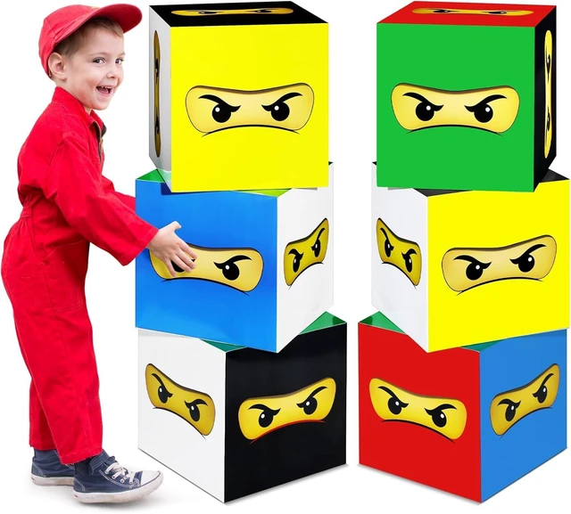 Alt view image 8 of 14 - Dispowreath 6 Pcs Ninja Party Decorations Ninja Colorful Large Boxes for Decor 11.8 Inch Cardboard Big Box for Birthday Graduation Game Party Centerpiece Supplies