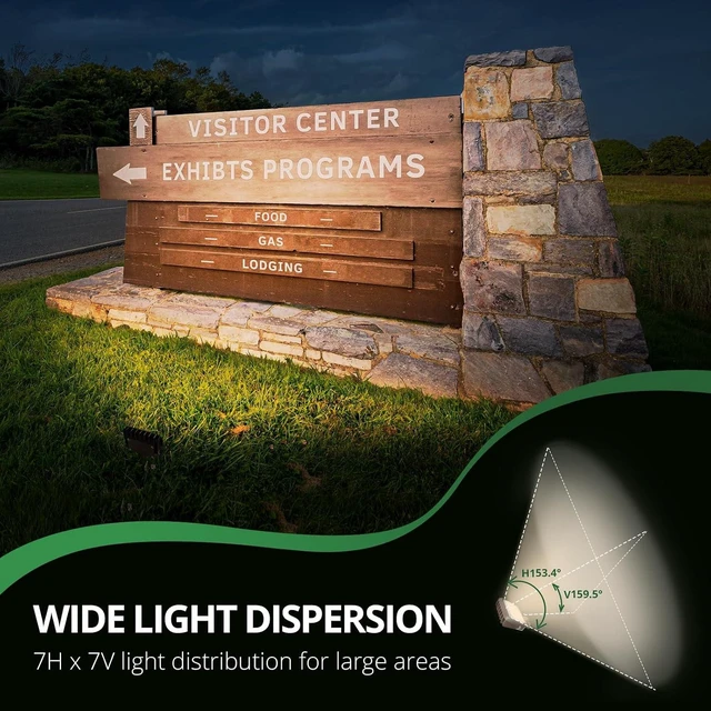 Alt view image 9 of 12 - GKOLED 15W Outdoor LED Flood Security Lights, Waterproof Landscape Lighting, 50W PSMH Equivalent, 1370 Lumens, 3000K Warm White, 120-277V, 1/2" Knuckle Mount, Compact Size, UL-Listed