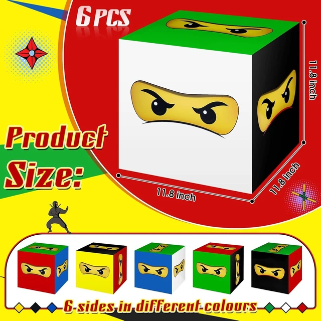 Alt view image 9 of 14 - Dispowreath 6 Pcs Ninja Party Decorations Ninja Colorful Large Boxes for Decor 11.8 Inch Cardboard Big Box for Birthday Graduation Game Party Centerpiece Supplies