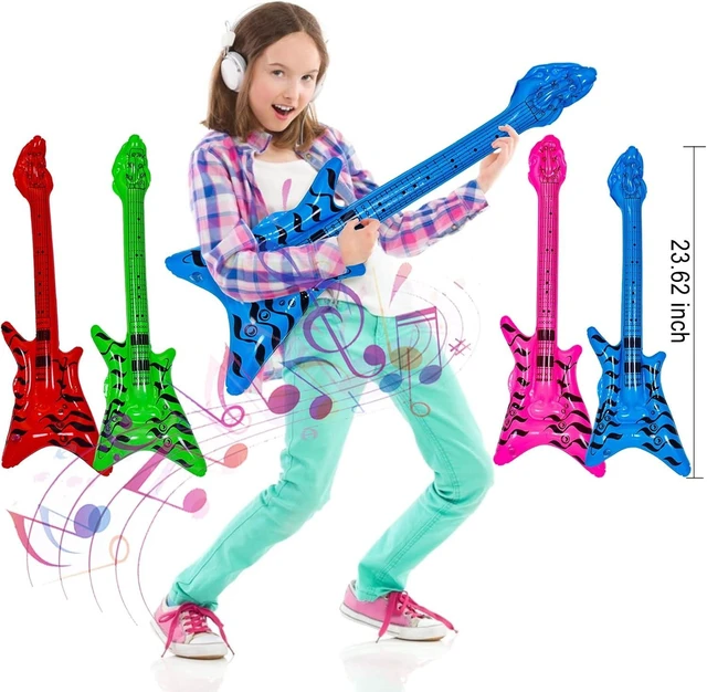 Alt view image 14 of 14 - Max Fun Inflatable Rock Star Toy Set, 30 PCS 80s 90s Party Decorations Inflatable Party Props Musical Instrument Blow up Guitar Inflate Rock Band for Carnival Party Favors Rock and Roll Party Supplies