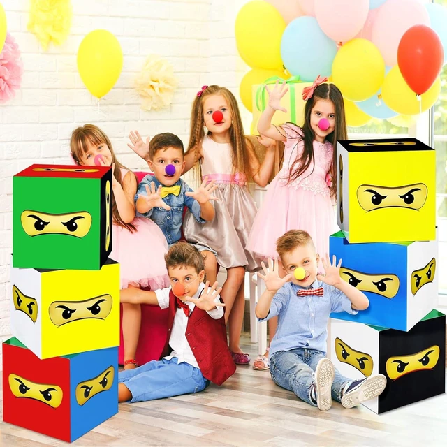 Alt view image 13 of 14 - Dispowreath 6 Pcs Ninja Party Decorations Ninja Colorful Large Boxes for Decor 11.8 Inch Cardboard Big Box for Birthday Graduation Game Party Centerpiece Supplies