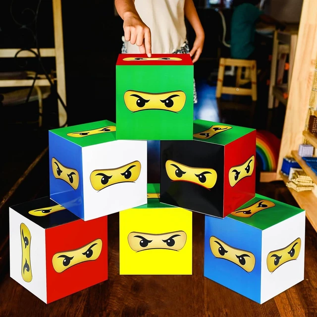 Alt view image 14 of 14 - Dispowreath 6 Pcs Ninja Party Decorations Ninja Colorful Large Boxes for Decor 11.8 Inch Cardboard Big Box for Birthday Graduation Game Party Centerpiece Supplies