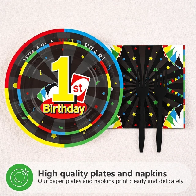 Alt view image 9 of 14 - 96Pcs Card Game 1st Birthday Party Decorations Game Night Plates and Napkins Disposable Colorful Play Card Tableware Set for Boys Cards Games Themed 1st Birthday Party Supplie Serves 24