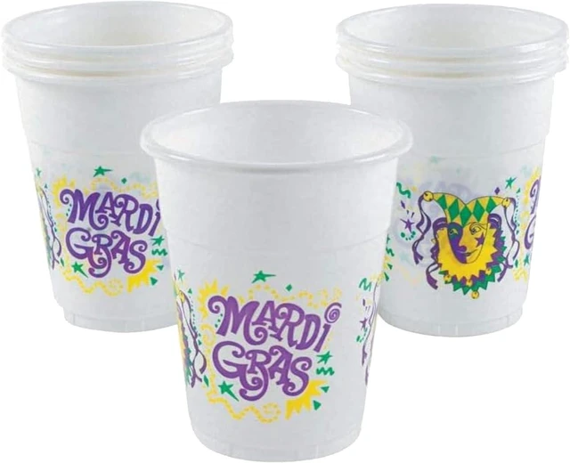 Alt view image 7 of 12 - Fun Express - Mardi Gras Disposable Cups for Mardi Gras - Party Supplies - Drinkware - 50 Pieces