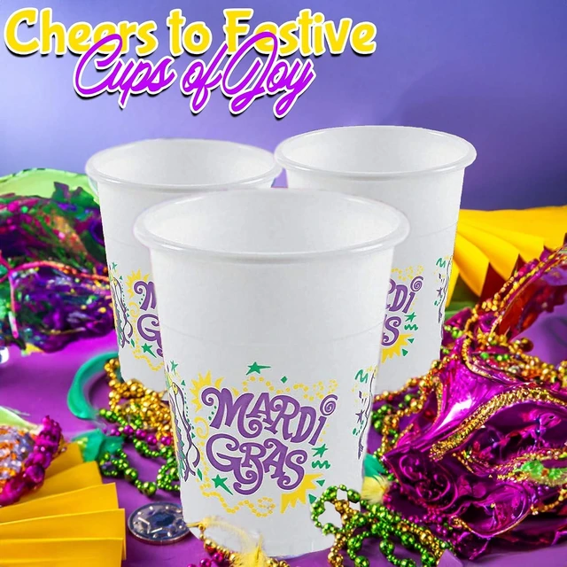 Alt view image 10 of 12 - Fun Express - Mardi Gras Disposable Cups for Mardi Gras - Party Supplies - Drinkware - 50 Pieces