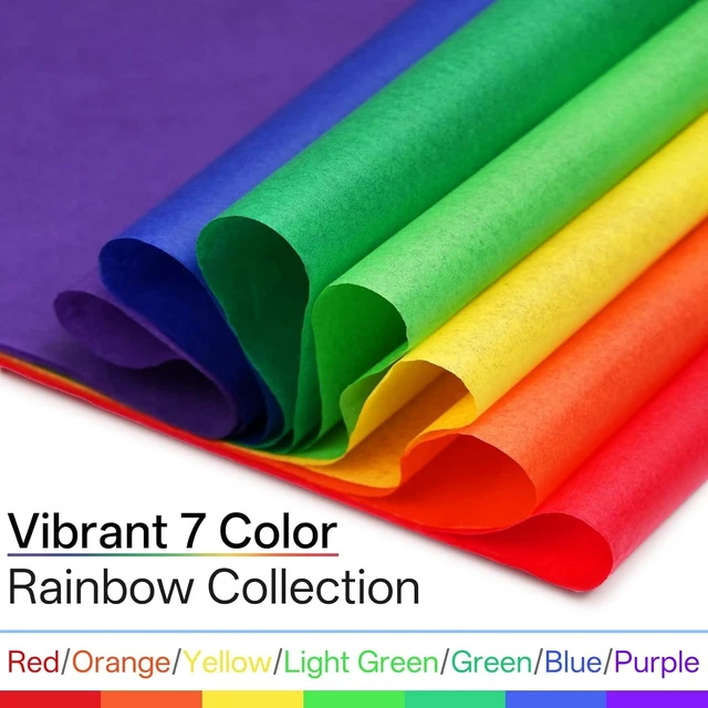 Alt view image 11 of 14 - Colored Tissue Paper 14 x 20 in,560 Sheets Rainbow 7 Colors 8.2lb Assorted Tissue Paper for Gift Wrapping,Festive,Paper Flowers,Birthday,Party,Wedding