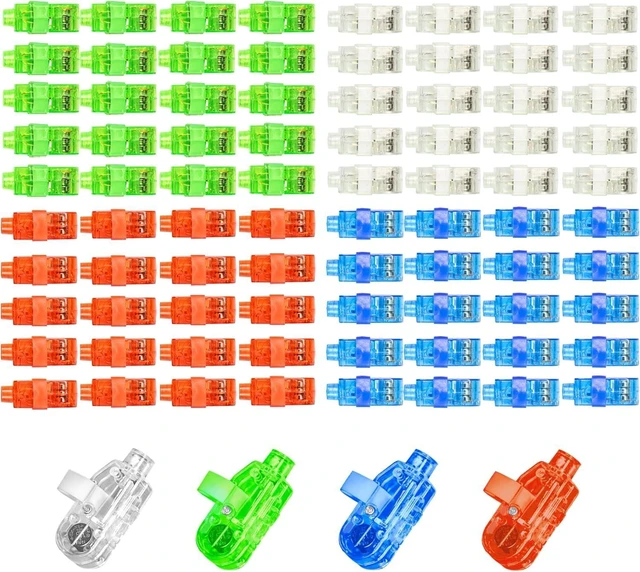 Alt view image 8 of 14 - Novelty Place 80Pcs LED Party Finger Lights for Kids with Screw-Secured, LED Finger Flashlight Light Up Finger Ring Toys for Party Favor, Halloween, Raves, Concert Shows