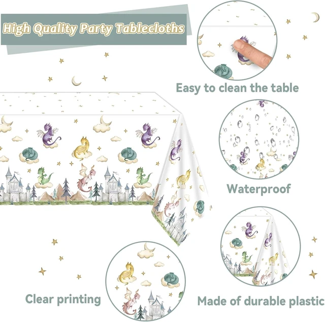 Alt view image 12 of 14 - 98 Pcs Watercolor Dragon Tableware Set Magic Dragon Party Plates Napkins Dragon Table Cover Fantasy Dragon Dinnerware for Kid Boy Girl Birthday Party Decorations Favors for 24 Guest