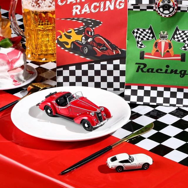 Alt view image 12 of 14 - Irenare Car Birthday Party Supplies Racing Decorations 50s Party Tablecloth Racetrack Table Runner Table Covers for Kids Boy Car Theme Birthday Decor, 54 x 108 Inch(Red,8 Sheets)