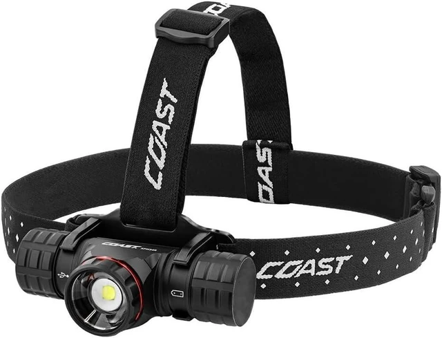 Alt view image 7 of 12 - Coast XPH34R 2700 Lumen USB-C Rechargeable-Dual Power LED Headlamp with Pure Beam Twist Focus and Magnetic Base