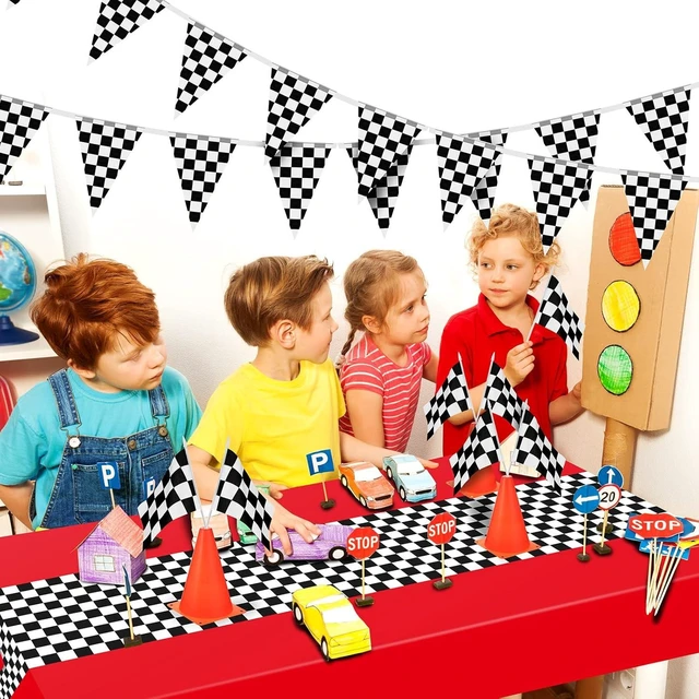 Alt view image 14 of 14 - Irenare Car Birthday Party Supplies Racing Decorations 50s Party Tablecloth Racetrack Table Runner Table Covers for Kids Boy Car Theme Birthday Decor, 54 x 108 Inch(Red,8 Sheets)