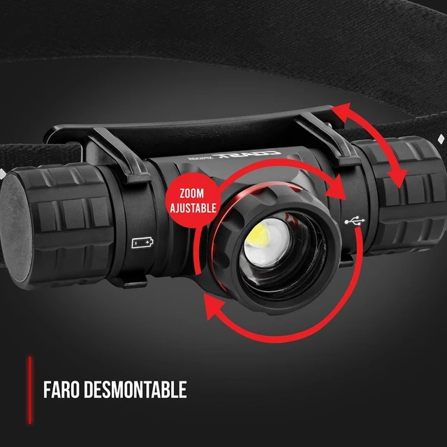 Alt view image 9 of 12 - Coast XPH34R 2700 Lumen USB-C Rechargeable-Dual Power LED Headlamp with Pure Beam Twist Focus and Magnetic Base
