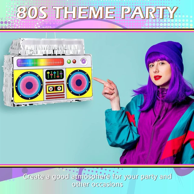 Alt view image 11 of 14 - 80s Boombox Piñata Retro Birthday Party, Decorations, 80s Parties, Hip Hop 90s Theme Supplies Radio Piñata for Kids and Adults Mexican Party Game Supplies Favors 16 x 11 Inch