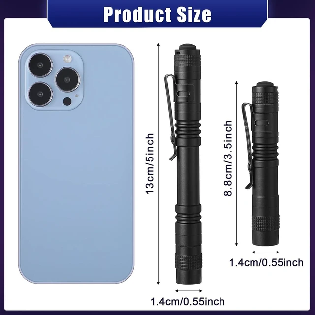 Alt view image 9 of 14 - Zhehao 30 Pcs Mini Led Flashlight Bright Aluminum Penlight Flashlights with Clip Small Water Resistant Pocket Flash Light for Night Reading Emergency Hurricane(White Light, 3.5 inch, 5.2 inch)