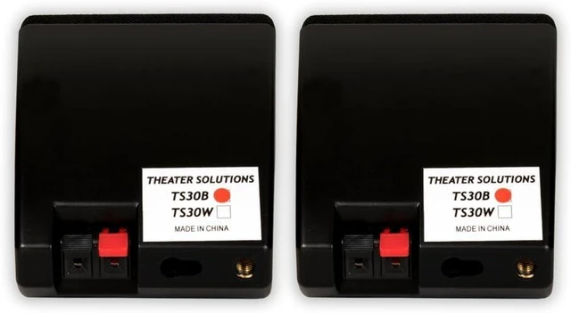 Alt view image 8 of 10 - Theater Solutions TS30B Mountable Indoor Speakers Black Bookshelf Pair