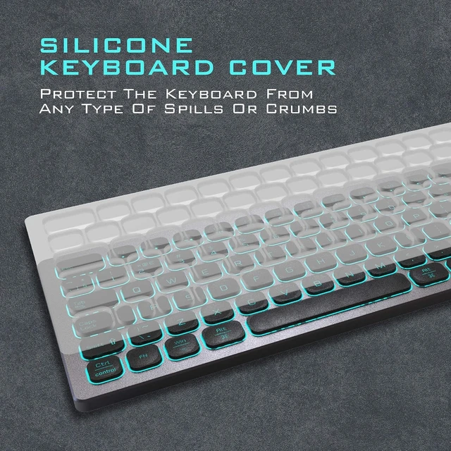 Alt view image 11 of 12 - Aluminum Quiet Wired Slim Chiclet Keyboard - Compatible with Apple iMac, MacBook, Mac and PC, USB Numeric Keypad RGB Lighted Key - Space Gray