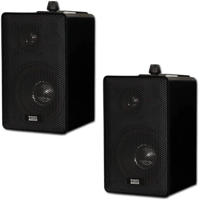 Alt view image 7 of 12 - Acoustic Audio 251B Indoor Outdoor 3 Way Speakers 400 Watt Black Pair