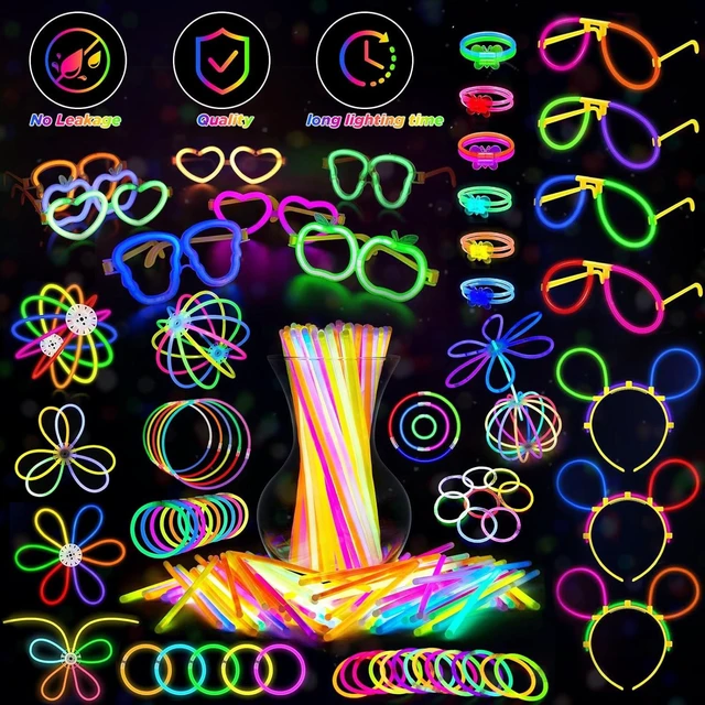 Alt view image 11 of 14 - SHQDD Party Supplies, Glow in the Dark Party Favors for Adults Kids, 27 Carnival Accessories, 56 LED Light Up Toys Bulk, 100 Glow Sticks Party Pack, Neon Party Supplies & Decorations