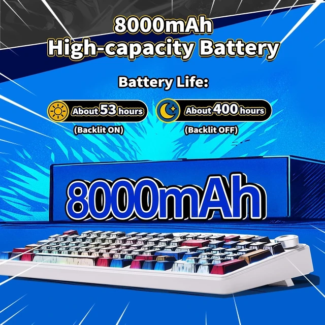 Alt view image 11 of 14 - x Aula F99 Pro Mechanical Keyboard, Wireless Gaming Keyboards RGB Backlit Hot Swappable Custom Creamy Bluetooth Computer Keyboard, Tri-Mode BT5.0/2.4GHz/USB-C, Pre-lubed Switches PBT Keycaps