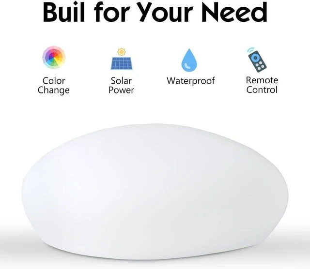 Alt view image 14 of 14 - Blibly Solar Garden Lights Outdoor Glow Cobblestone Shape Lamp Garden Decor Light-White & RGB Light Waterproof Landscape Night Lights for Lawn/Patio/Path 1pc