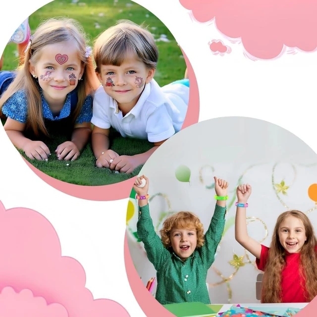 Alt view image 14 of 14 - Unicorn Pinata Party Favors for Girl Birthday Party Supplies with Unicorn Pinata Stickers Slap Bracelets Keychains Silicone Bands and Straws (White)