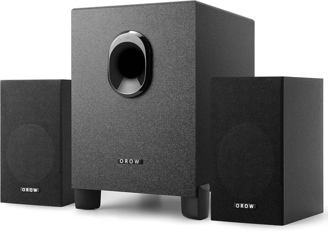 Alt view image 8 of 14 - OR O R O W OROW S211 New USB-Powered 2.1 Multimedia Speakers System with Subwoofer,16W Computer Speakers,Strong Bass,3.5mm Audio Inputs,Great for PC/PS4/TV (Wooden)