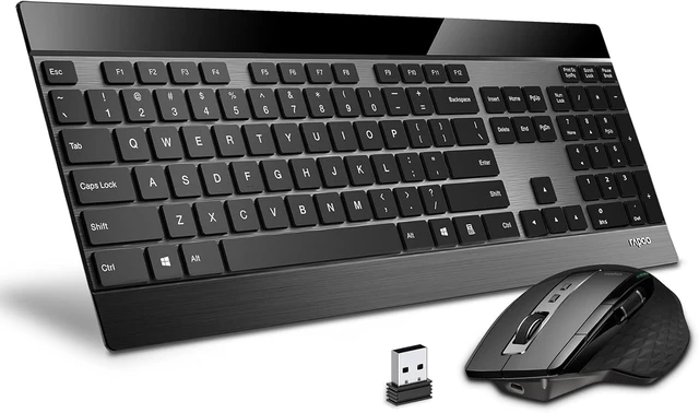 Alt view image 8 of 14 - RAPOO Wireless Keyboard and Laser Mouse Combo,Multi Device (Bluetooth 4.0+3.0+2.4G) Keyboard and Mouse Set,Ultra-Slim Computer Keyboard Compact Design for Windows/Android/Mac OS