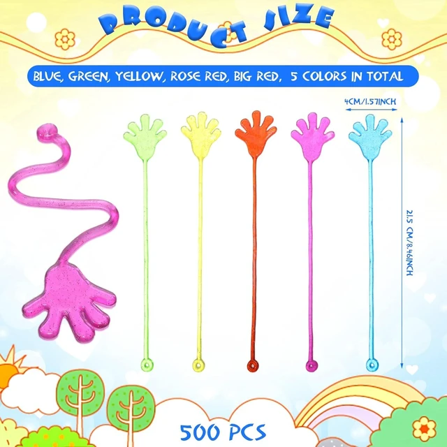 Alt view image 8 of 12 - Leyndo 200 Pcs Glitter Sticky Hands Bulk Party Favors Sticky Hand for Kids Goodie Bag Stuffer Mini Stretchy Toys Kids Birthday Supplies Classroom Prize Easter Egg Treats Stuffing,5 Colors