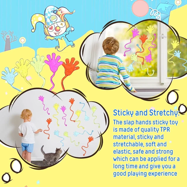 Alt view image 11 of 12 - Leyndo 200 Pcs Glitter Sticky Hands Bulk Party Favors Sticky Hand for Kids Goodie Bag Stuffer Mini Stretchy Toys Kids Birthday Supplies Classroom Prize Easter Egg Treats Stuffing,5 Colors