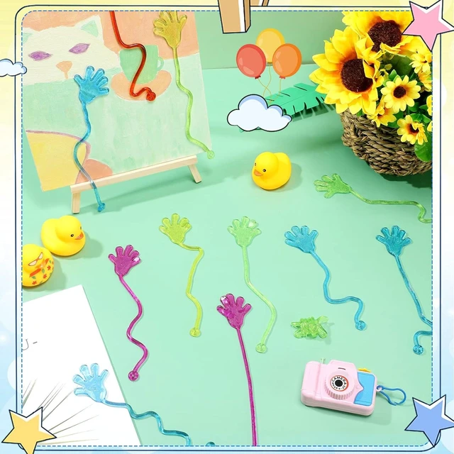 Alt view image 10 of 12 - Leyndo 200 Pcs Glitter Sticky Hands Bulk Party Favors Sticky Hand for Kids Goodie Bag Stuffer Mini Stretchy Toys Kids Birthday Supplies Classroom Prize Easter Egg Treats Stuffing,5 Colors
