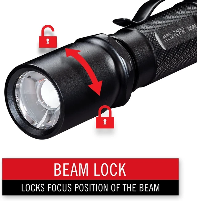 Alt view image 12 of 14 - Coast TX17R 1250 Lumen Rechargeable Long Range Tactical LED Flashlight with Spot and Flood Beams, Durable Aluminum Build