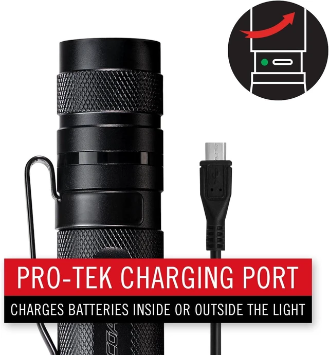 Alt view image 14 of 14 - Coast TX17R 1250 Lumen Rechargeable Long Range Tactical LED Flashlight with Spot and Flood Beams, Durable Aluminum Build