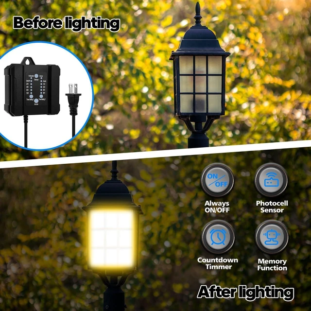 Alt view image 9 of 14 - SMY Lighting 100W Outdoor Low Voltage Transformer with Timer and Photocell Sensor,120V AC to 12V DC Weatherproof for LED Landscape Lighting,Deck Lights,Spotlight, Pathway Light,ETL Listed
