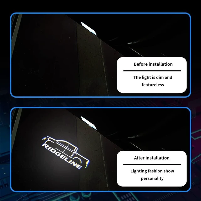 Alt view image 9 of 10 - 2 pcs Non-Fading Ridgeline LED Car Door Logo Lights Courtesy Projector Laser Welcome Light Ghost Shadow Lights Puddle lamp Fit for 2017-2021 Ridgeline Accessorie (Ridgeline01 -HD)