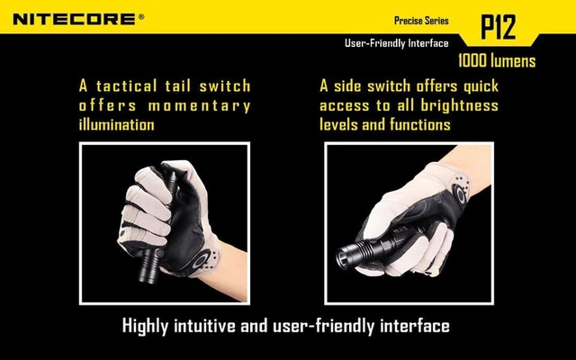 Alt view image 10 of 14 - NITECORE P12 2015 Version 1000 Lumens Precise Tactical Flashlight CREE XM-L2 U2 LED Waterproof Flashlight