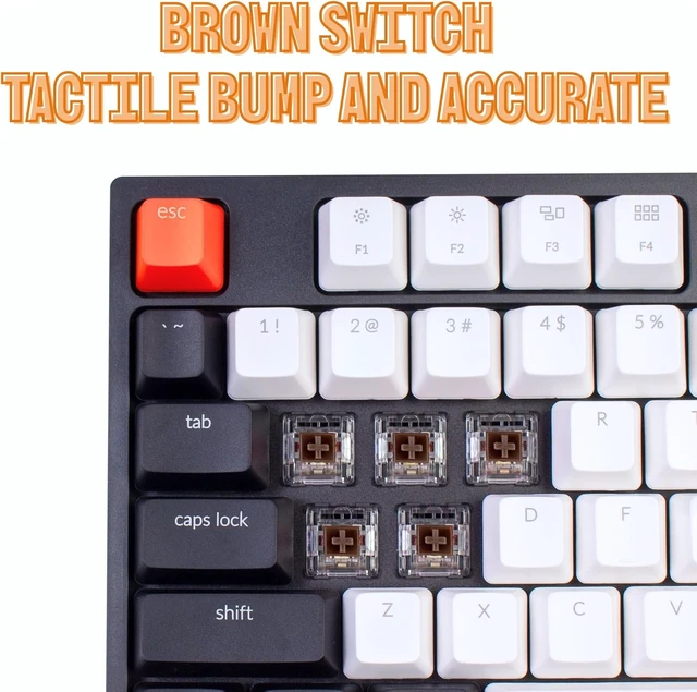 Alt view image 10 of 14 - Keychron C2 Full Size 104 Keys USB Type-C Wired Mechanical Gaming Keyboard for Mac Layout, Gateron G Pro Red Switch/RGB Backlight/Double-Shot ABS keycaps Computer Keyboard for Windows Laptop PC
