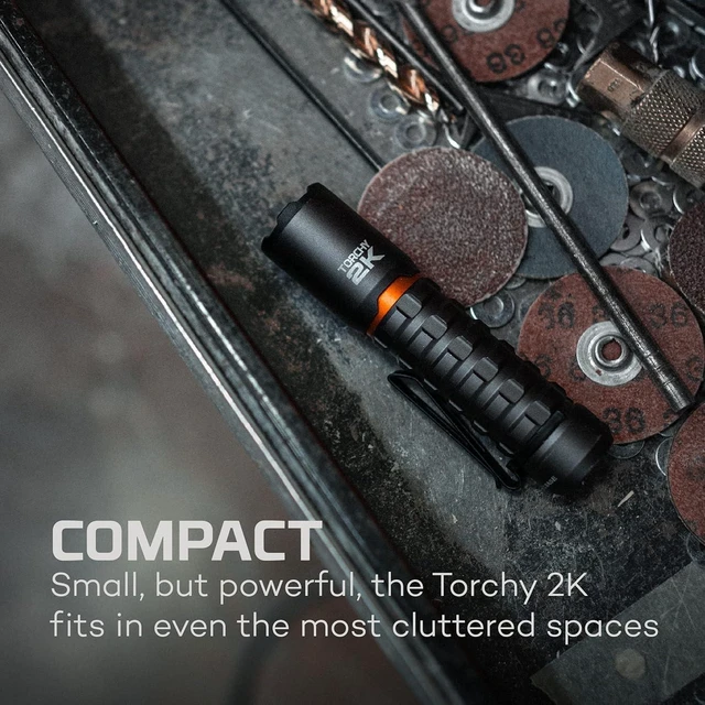 Alt view image 9 of 14 - NEBO Torchy 2K Rechargeable Pocket Flashlight | 2000 Lumen Rechargeable Pocket Flashlight, 5 LED Light Modes, Water & Impact Resistant for Camping, Hunting, Hiking