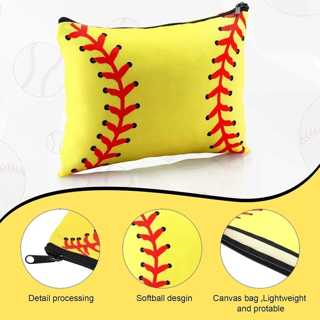 Alt view image 11 of 14 - Nuogo 60 Pcs Softball Gifts for Team Girls Softball Party Favors Include Cosmetic Bag, Keychains, Hair Scrunchies, Hair Ties, Bracelets for Sport Theme Birthday Party Supplies