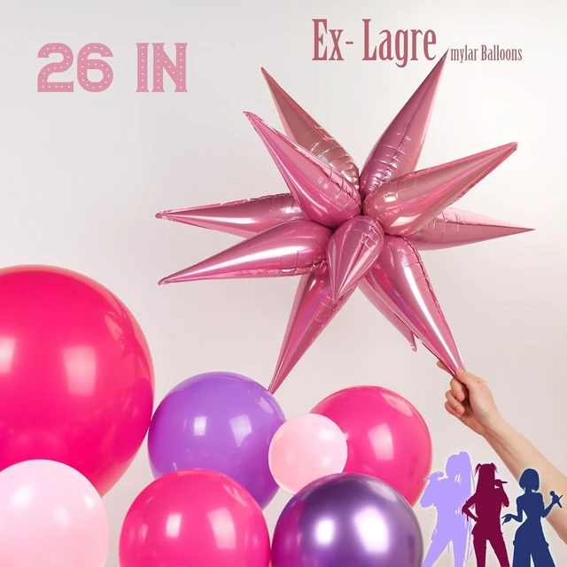 Alt view image 12 of 14 - K-Pop Music themed Birthday Decorations with Hot Pink Metallic Purple Balloon Garland Arch Kit & Disco Notes Star foil Balloons & Banner for Girls fans Birthday Party grad Prom Decorations